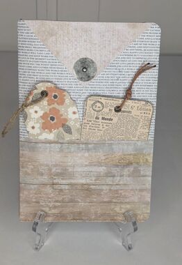 Handmade Junk Journal Blank - Butterflies & Neutral Tones, 6 x 9.25 inches